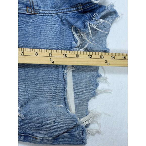Abercrombie & Fitch The Mom Short High Rise Curve Love Denim Distressed SZ 6/28 - Picture 4 of 8
